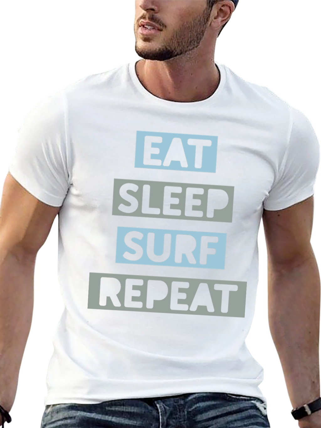 Eat Sleep Surf Repeat Graphic Tee