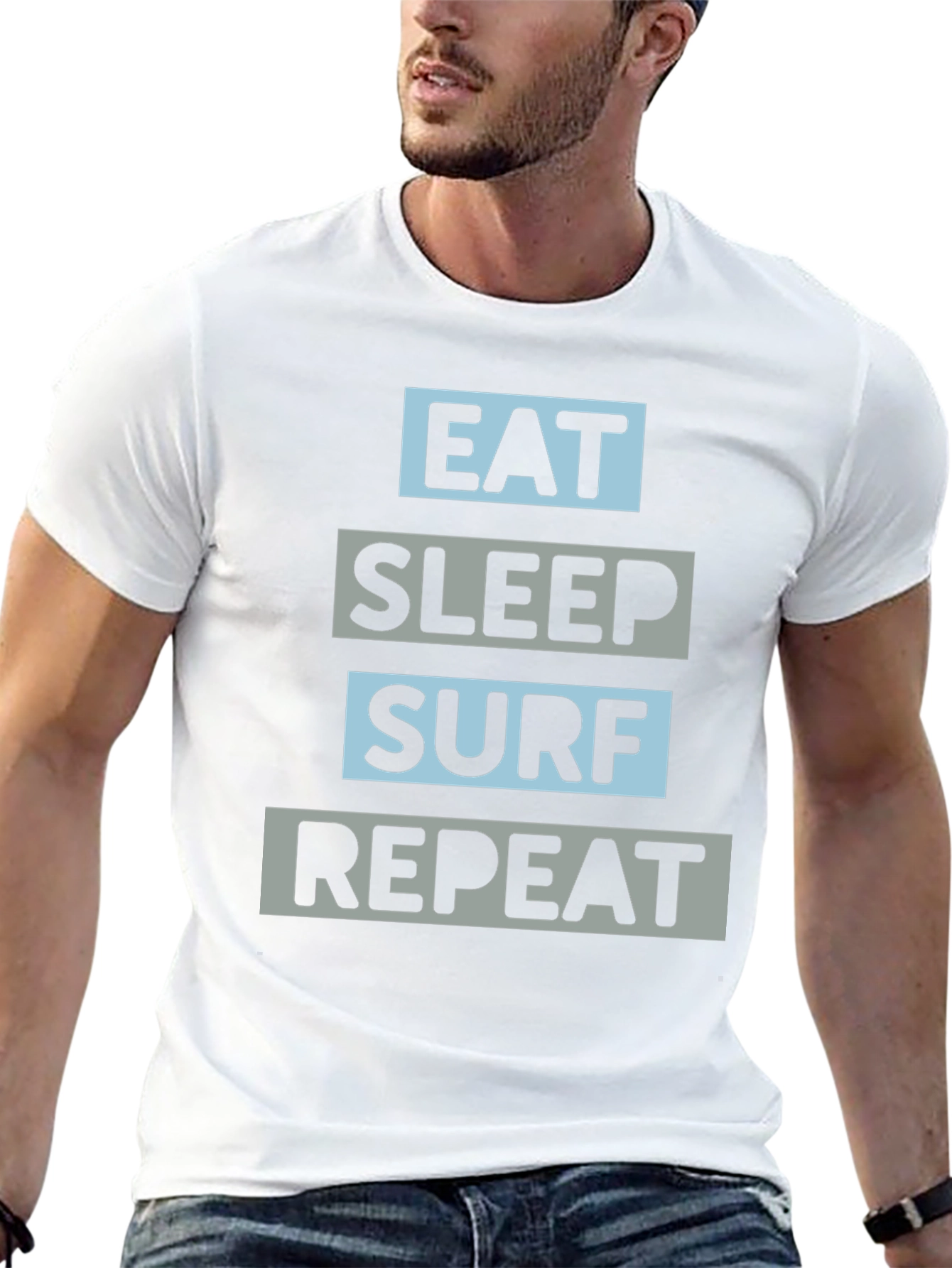Eat Sleep Surf Repeat Graphic Tee