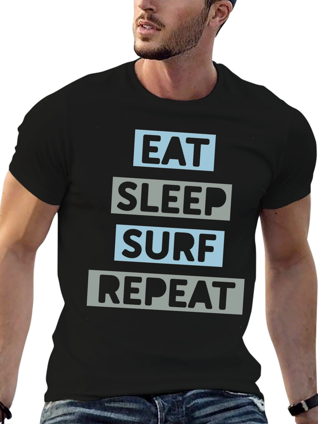 Eat Sleep Surf Repeat Graphic Tee