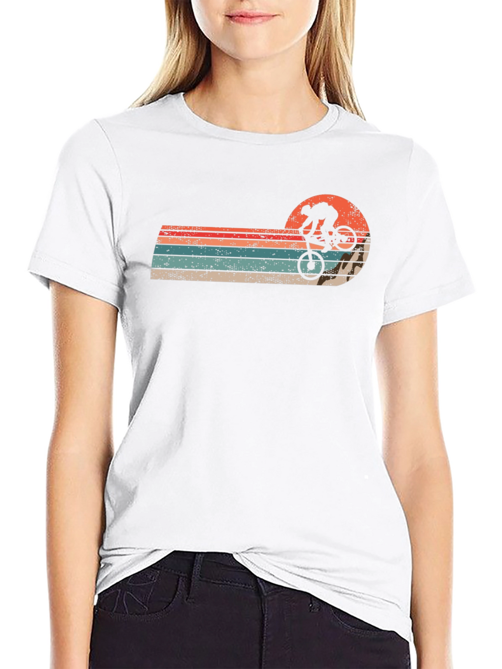 Retro Sunset Mountain Bike T-Shirt
