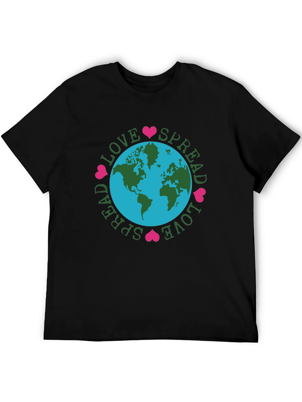 Spread Love Earth Tee - Black Graphic T-Shirt