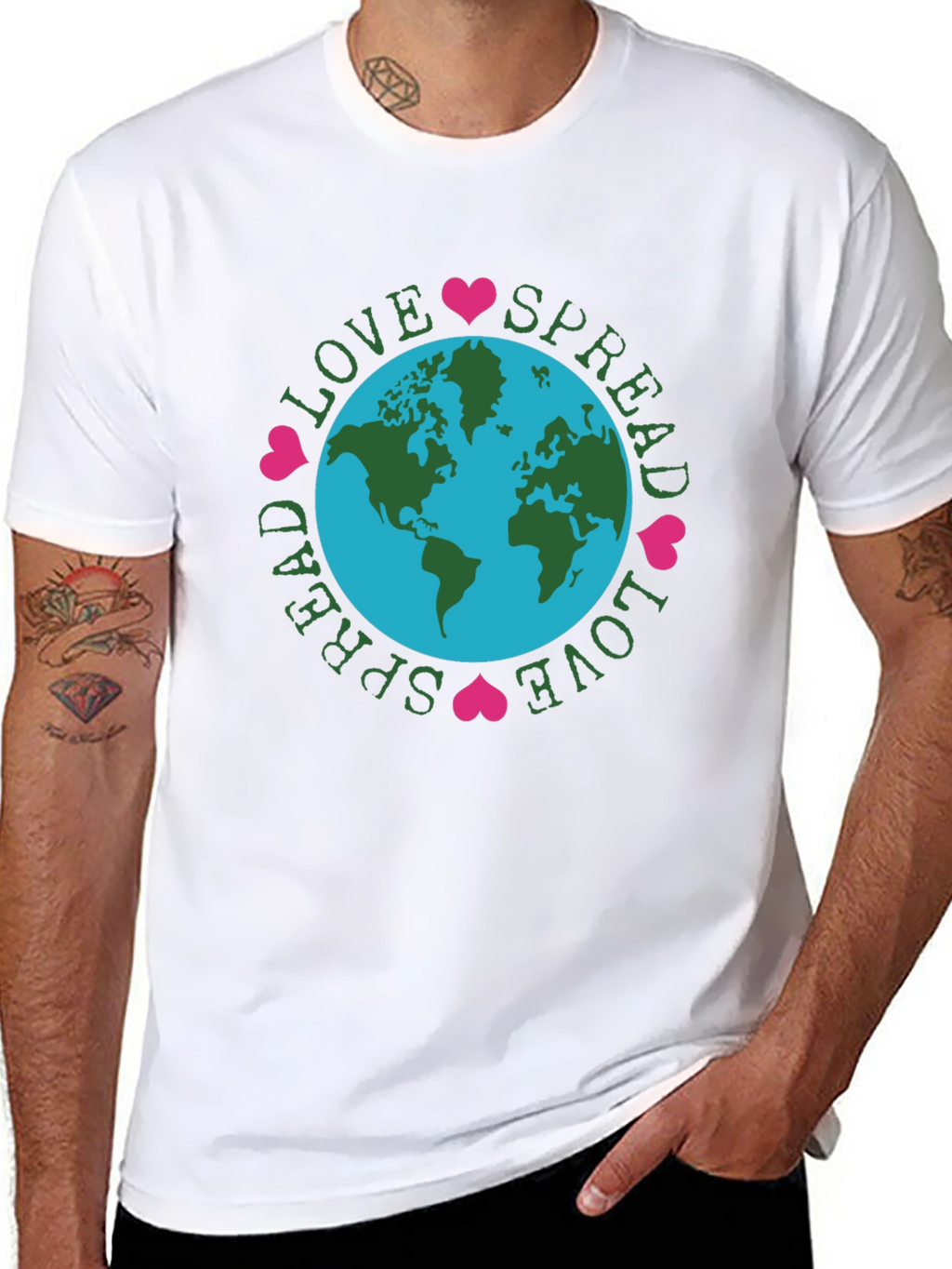 Spread Love Earth Tee - Black Graphic T-Shirt