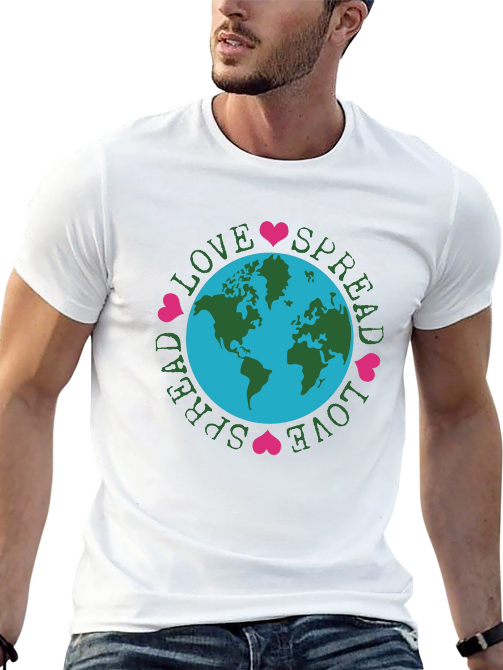 Spread Love Earth Tee - Black Graphic T-Shirt