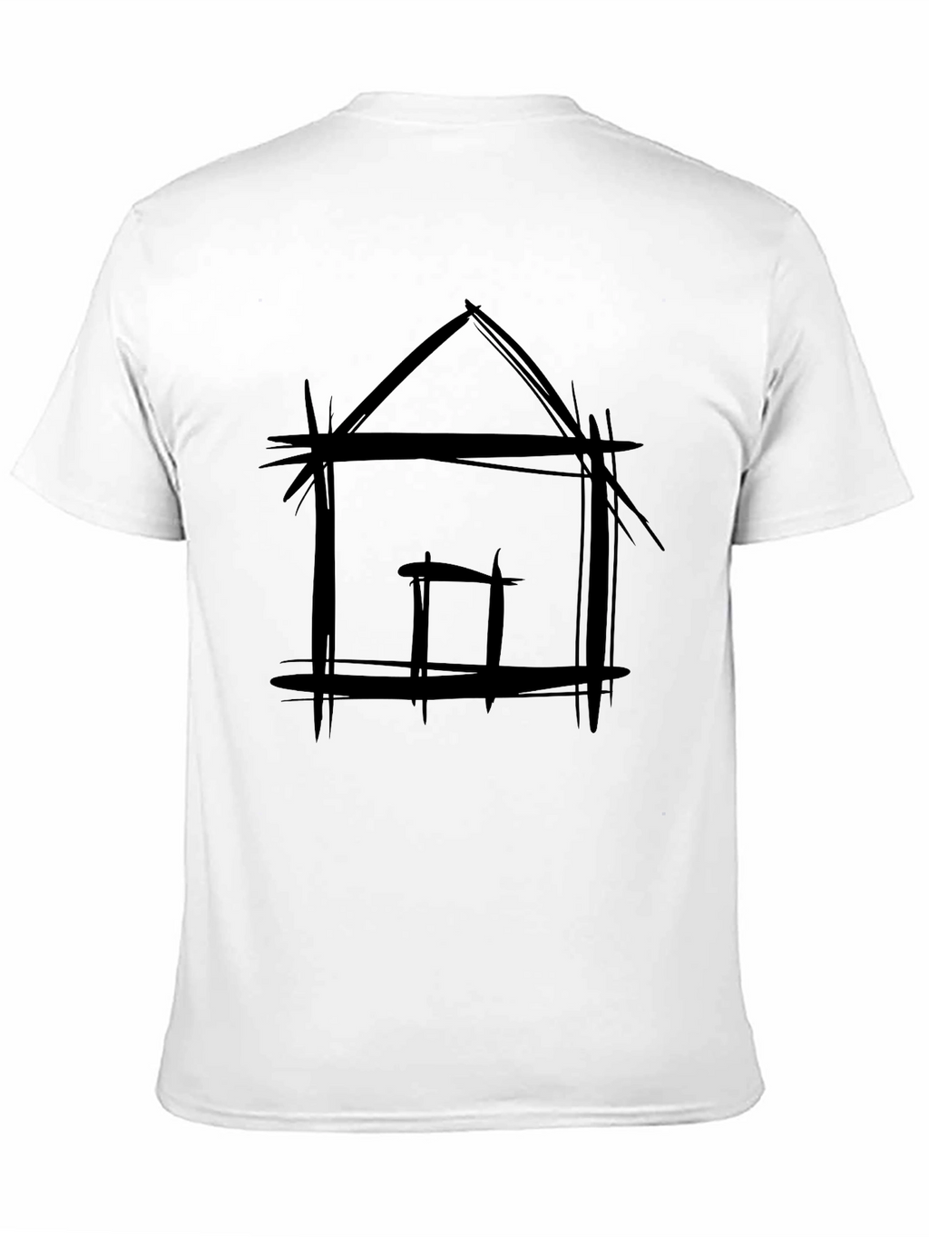 Abstract House Graphic Tee - Modern Casual T-Shirt