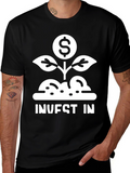 Invest In T-Shirt - Black Money Plant Design