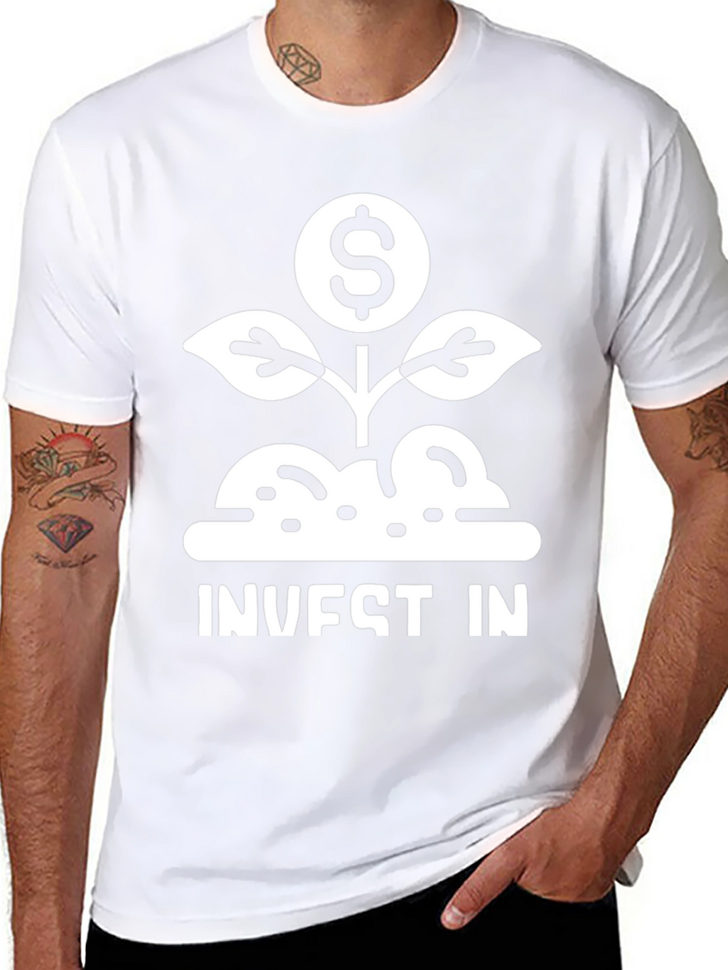 Invest In T-Shirt - Black Money Plant Design