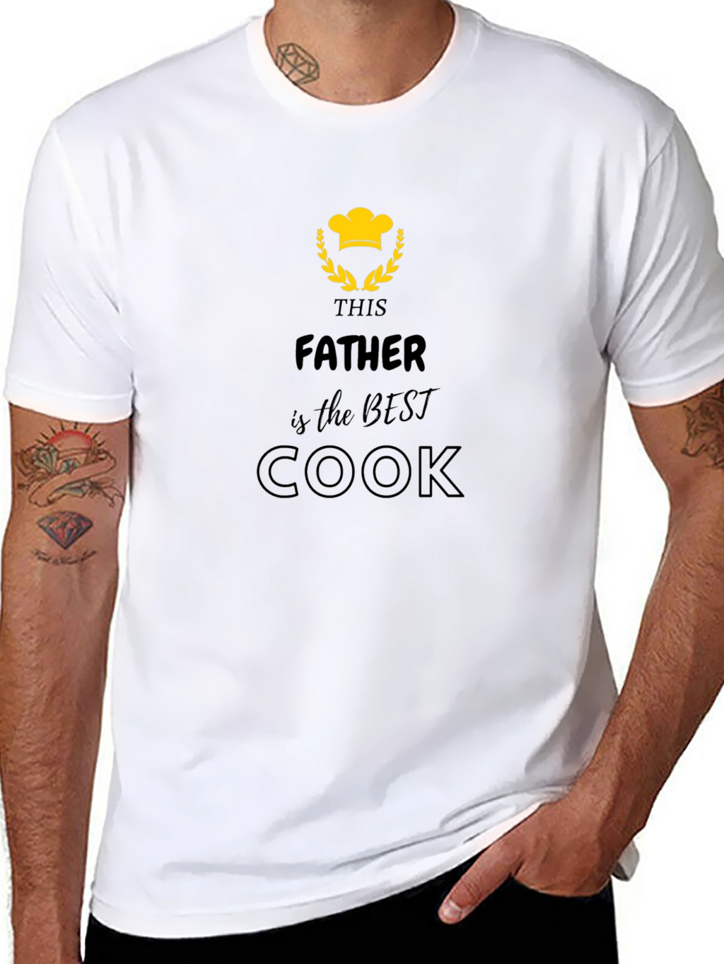 Best Father Cook T-Shirt - Black Graphic Tee