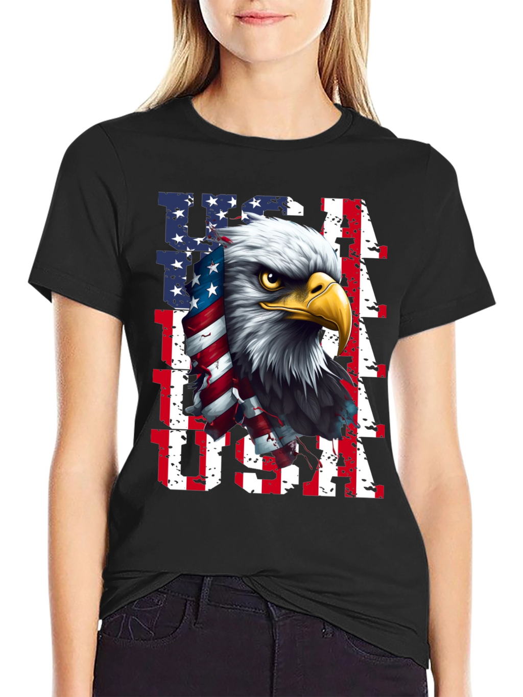 USA Eagle Graphic Tee - Patriotic Mens Shirt