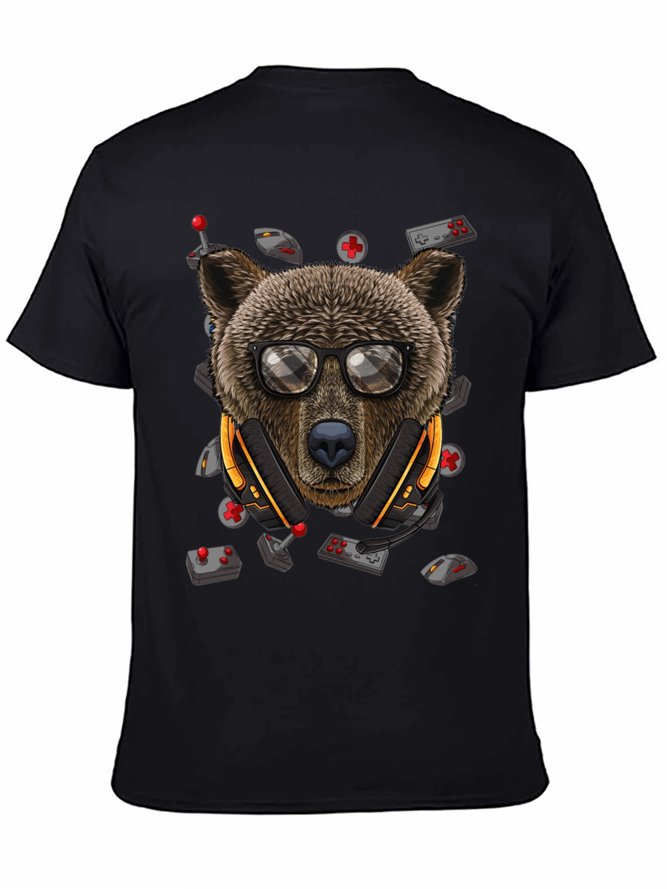 Gamer Bear Graphic Tee - Cool Cartoon Animal T-Shirt