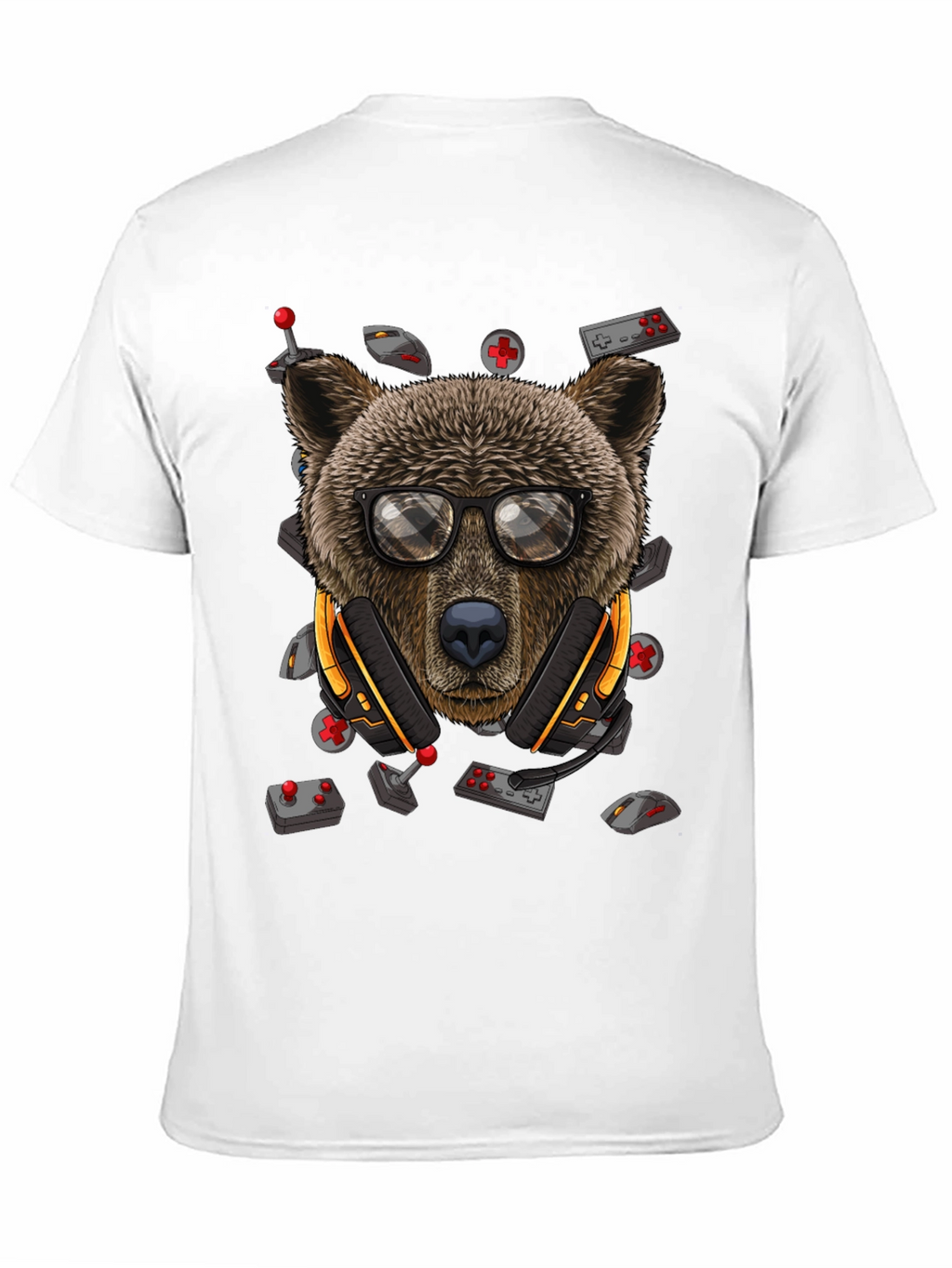 Gamer Bear Graphic Tee - Cool Cartoon Animal T-Shirt