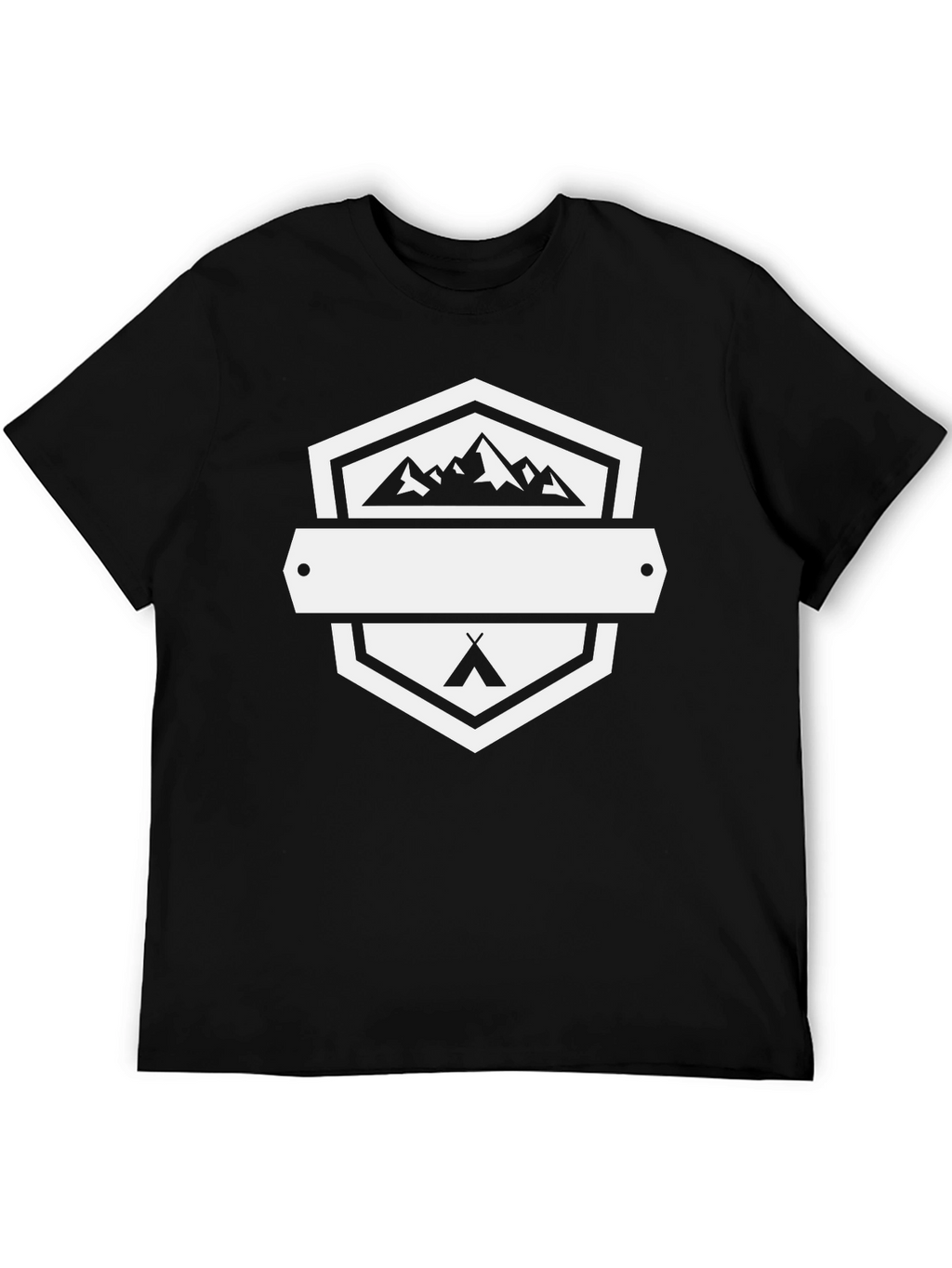 Outdoor Adventure Black T-Shirt - Mountains & Camping