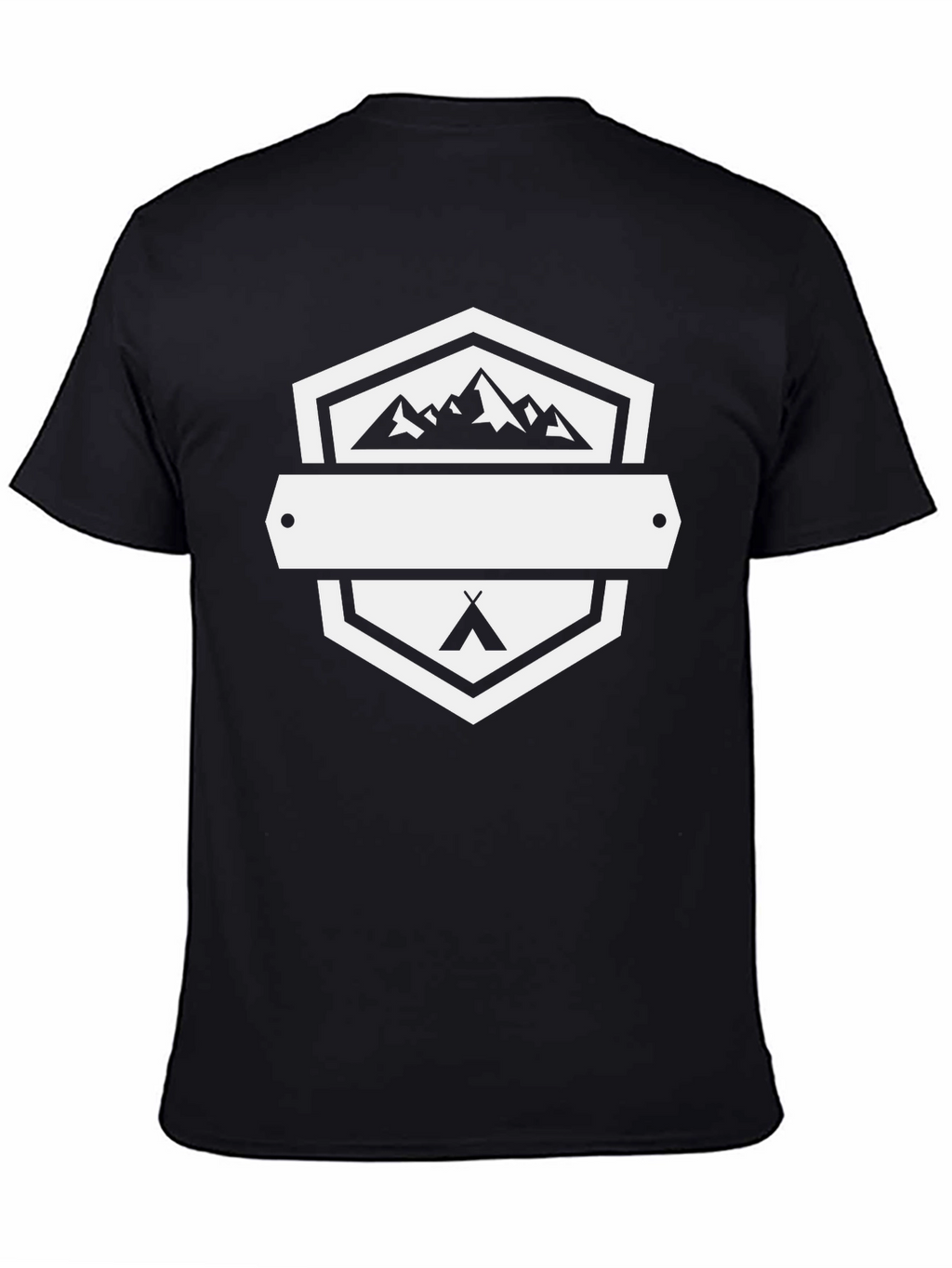 Outdoor Adventure Black T-Shirt - Mountains & Camping