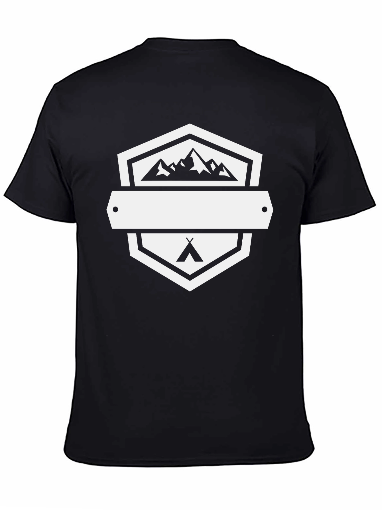 Outdoor Adventure Black T-Shirt - Mountains & Camping
