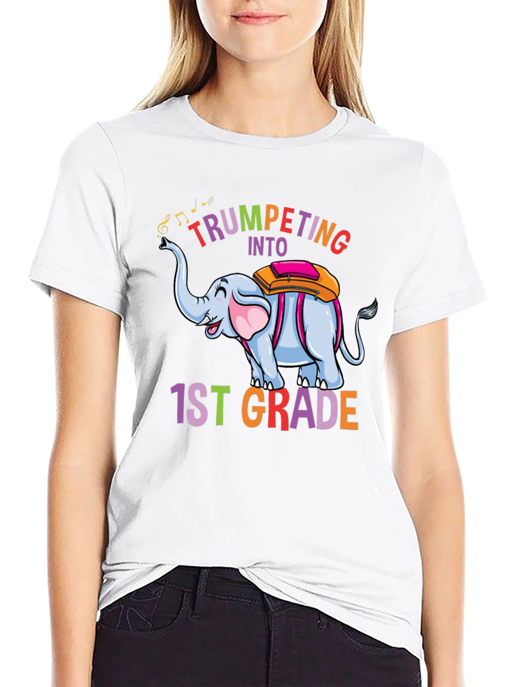 Trumpeting Into 1st Grade Black T-Shirt