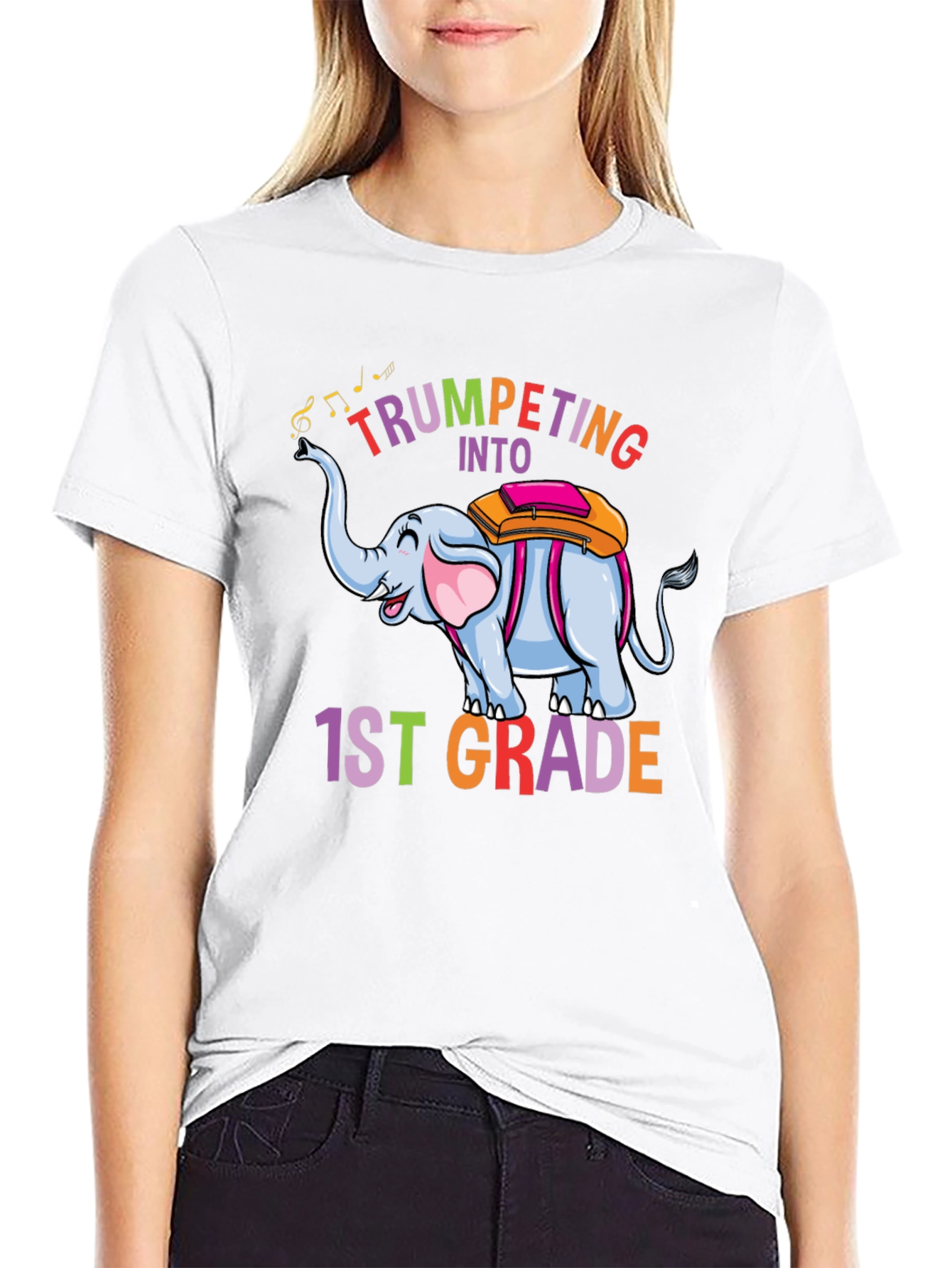Trumpeting Into 1st Grade Black T-Shirt