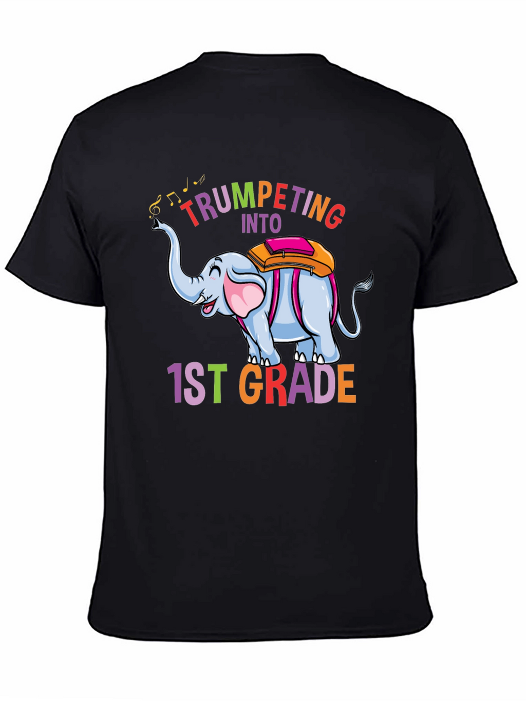 Trumpeting Into 1st Grade Black T-Shirt