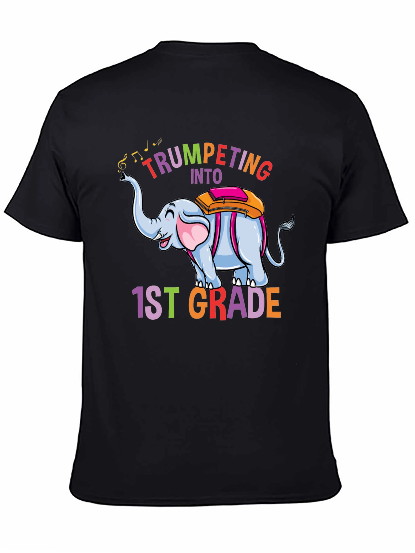 Trumpeting Into 1st Grade Black T-Shirt
