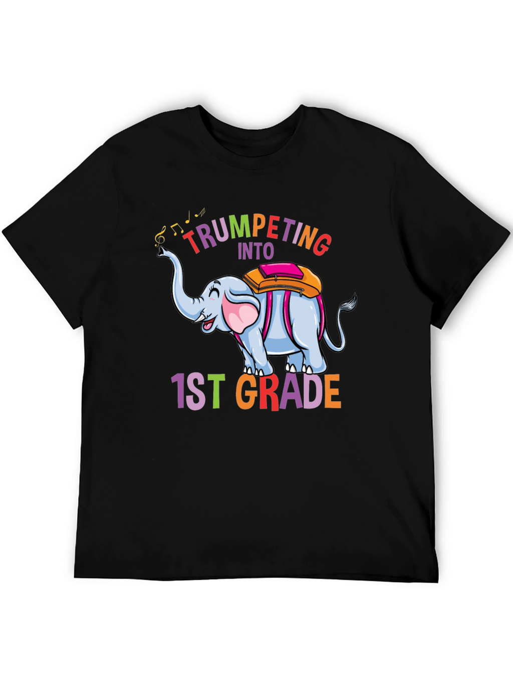 Trumpeting Into 1st Grade Black T-Shirt