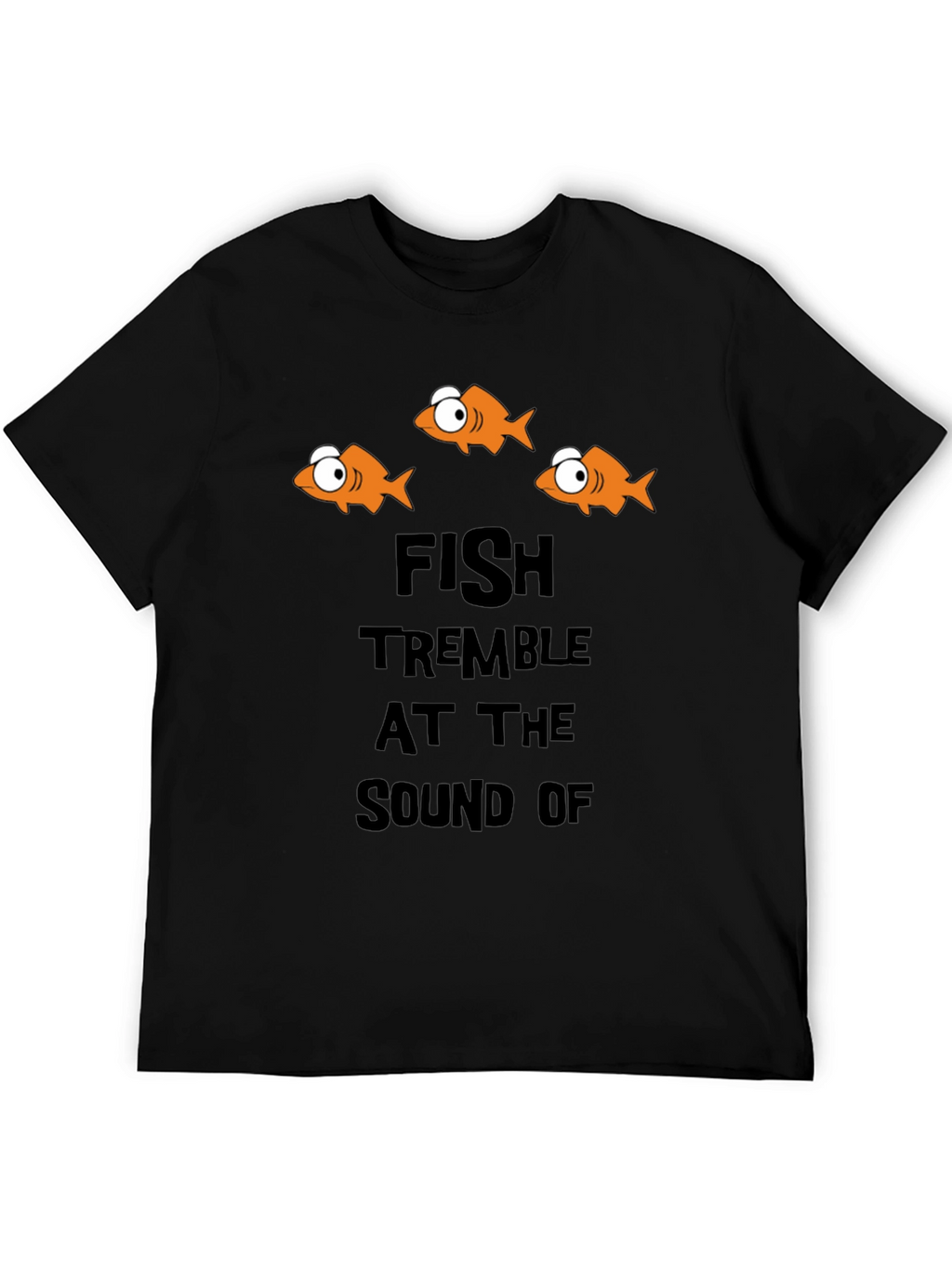 Fish Tremble Graphic Black T-Shirt