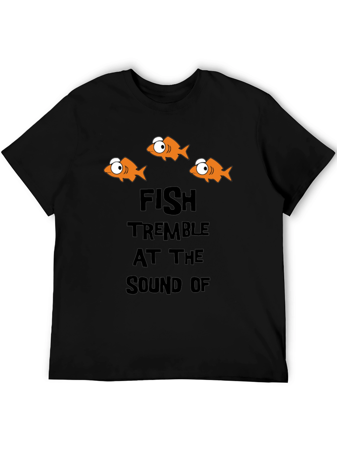 Fish Tremble Graphic Black T-Shirt