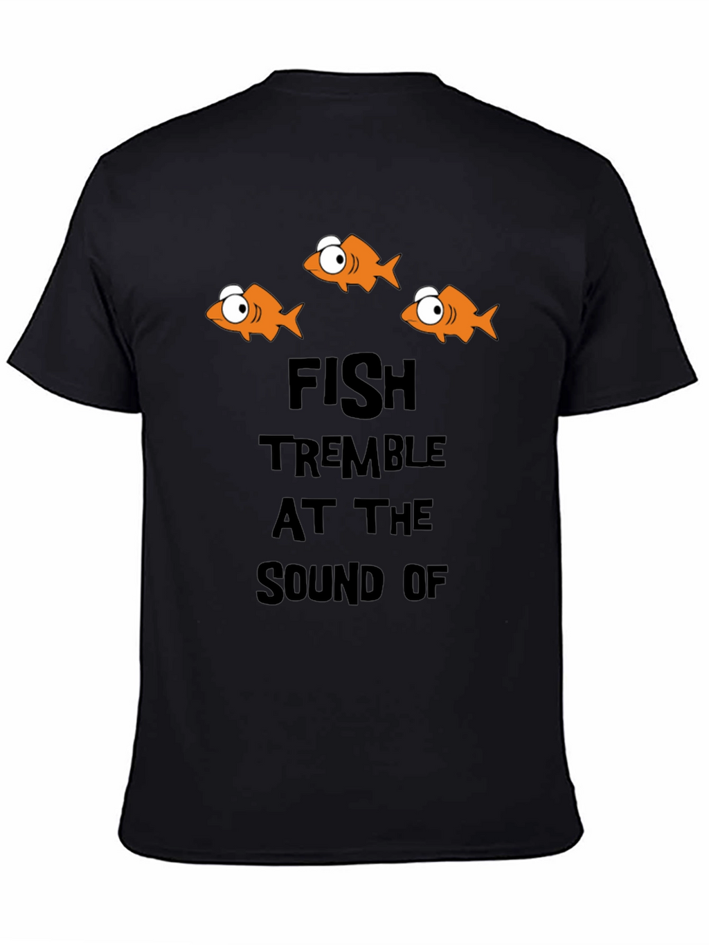 Fish Tremble Graphic Black T-Shirt