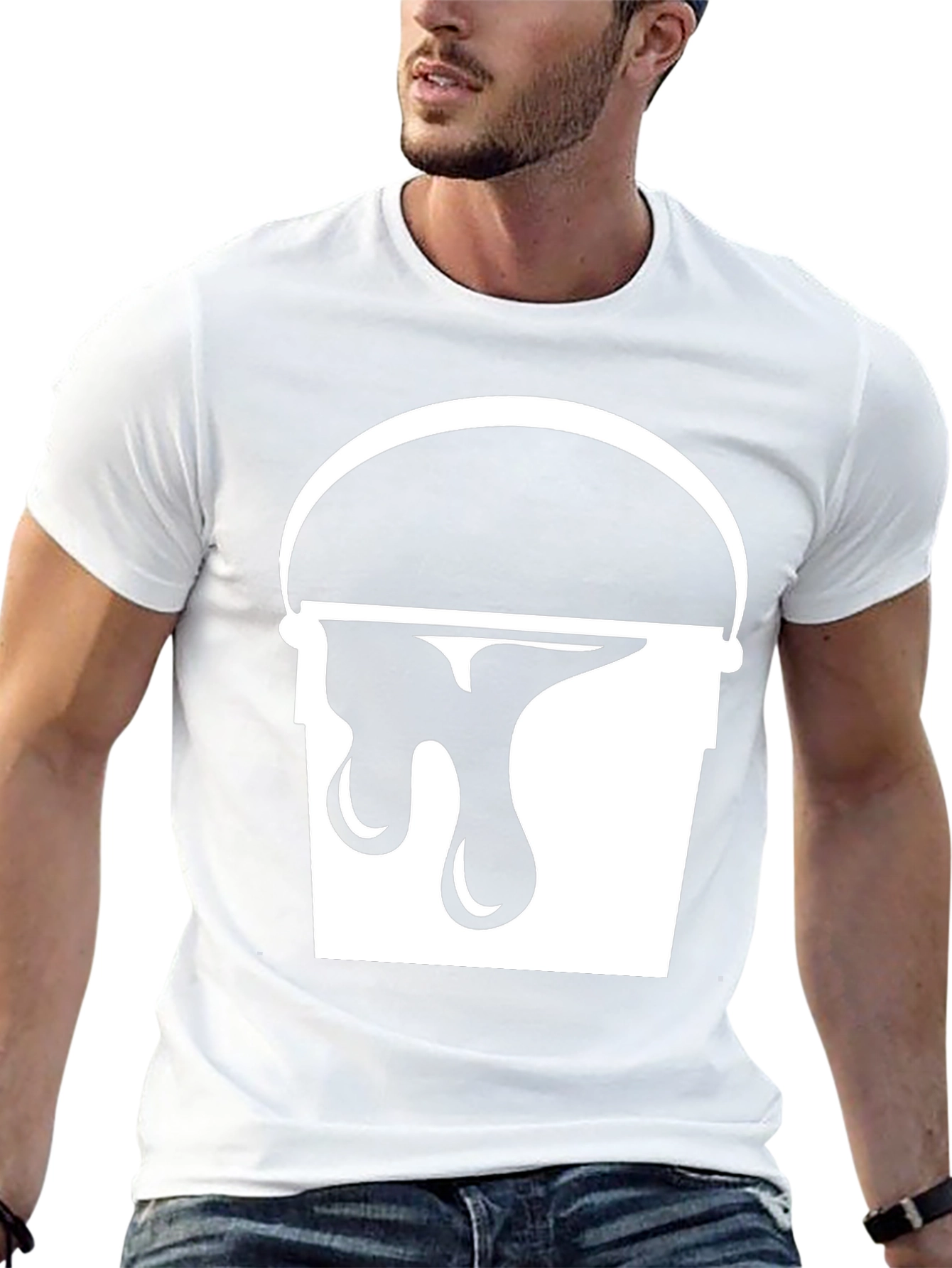 Paint Bucket Drip Graphic Tee - Trendy Black T-Shirt