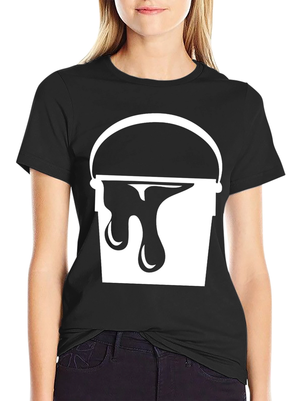 Paint Bucket Drip Graphic Tee - Trendy Black T-Shirt
