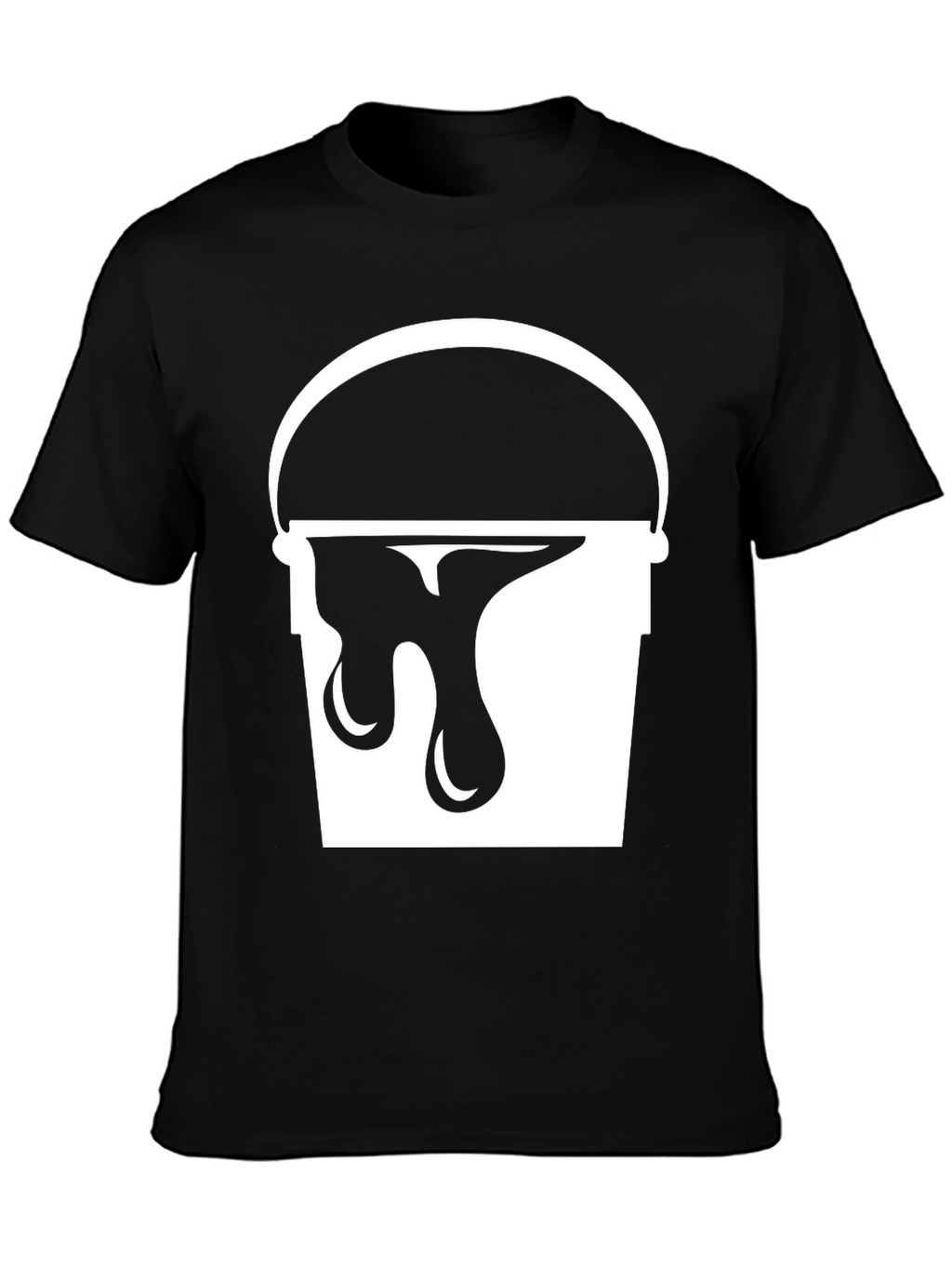 Paint Bucket Drip Graphic Tee - Trendy Black T-Shirt