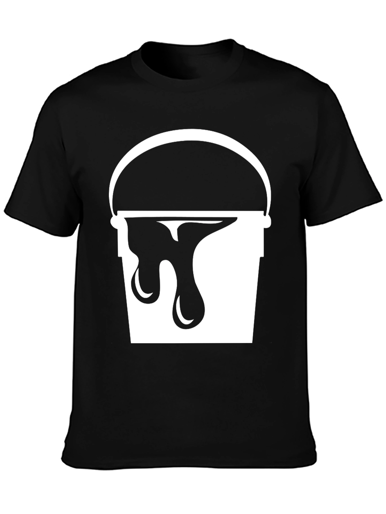 Paint Bucket Drip Graphic Tee - Trendy Black T-Shirt