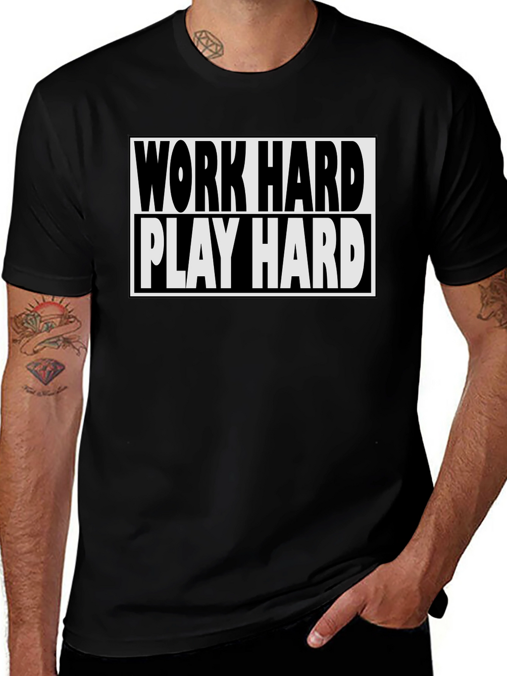 Work Hard Play Hard Black T-Shirt