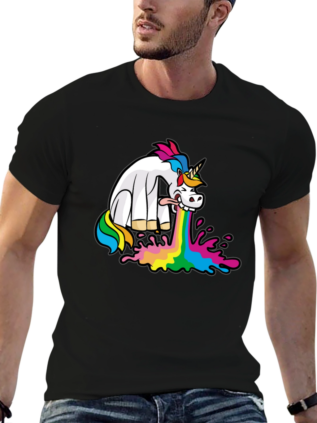 Puking Unicorn Graphic Tee