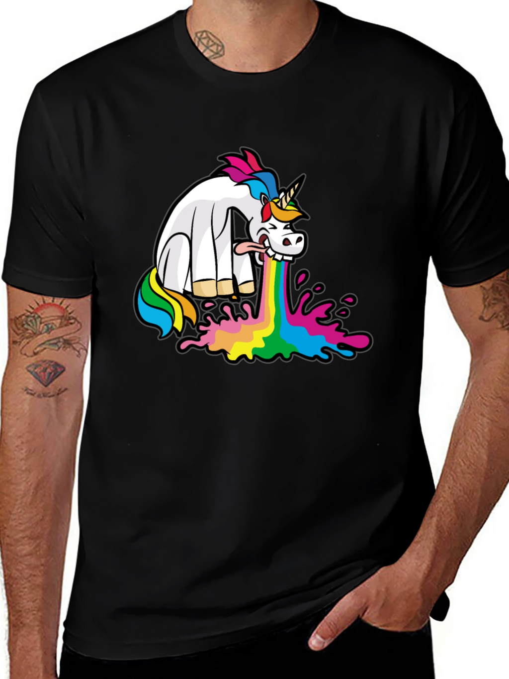 Puking Unicorn Graphic Tee
