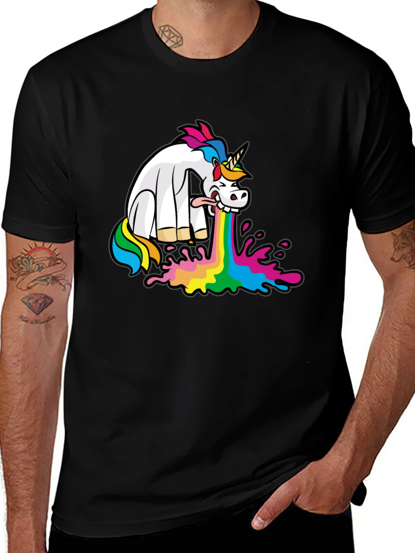 Puking Unicorn Graphic Tee
