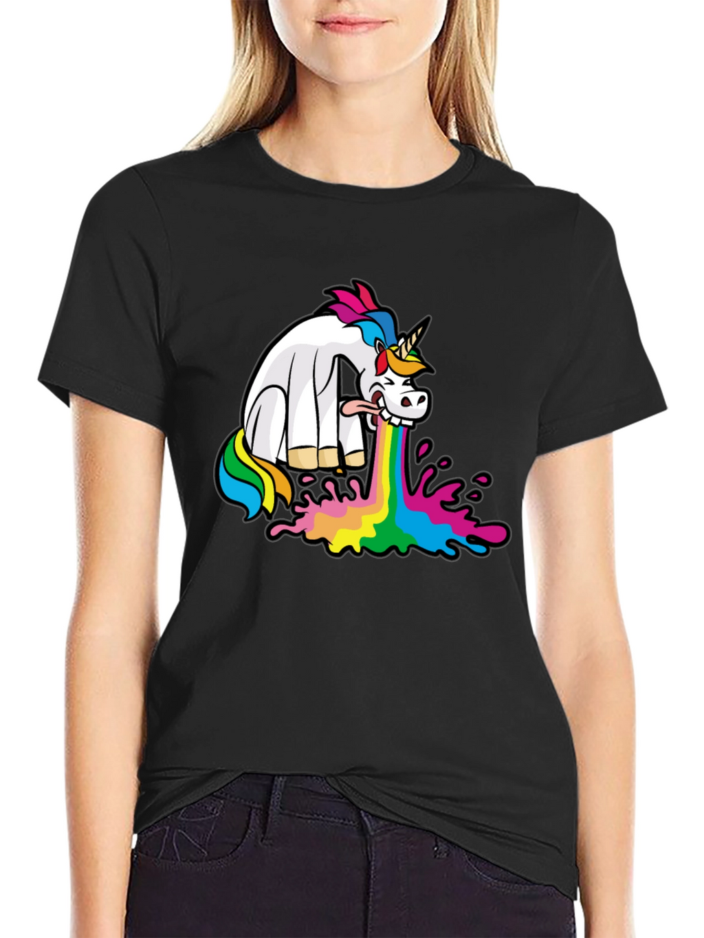 Puking Unicorn Graphic Tee