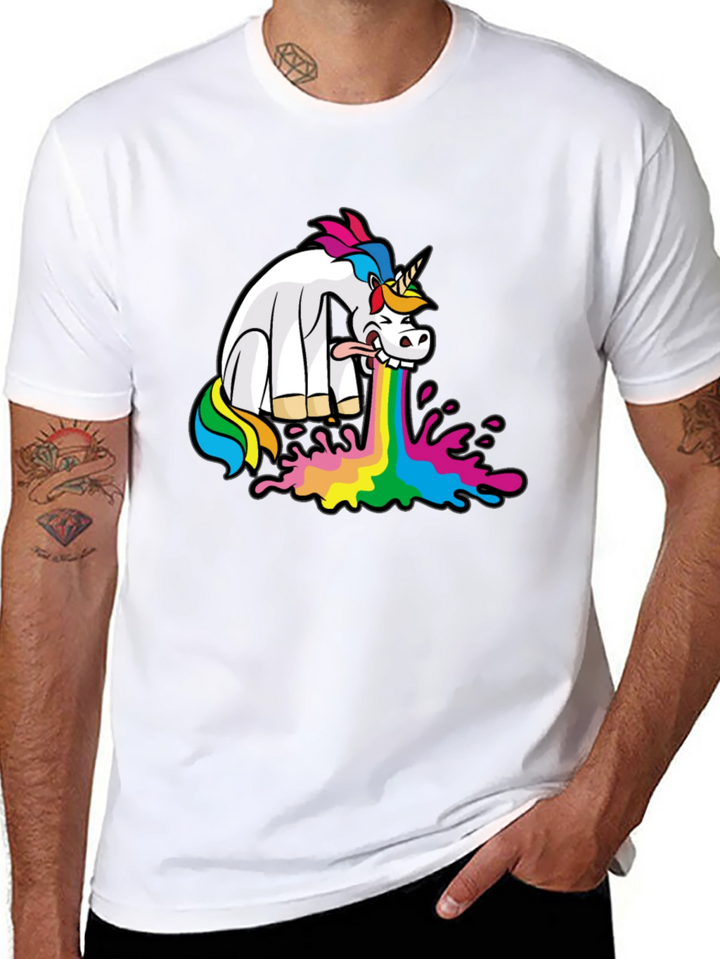 Puking Unicorn Graphic Tee