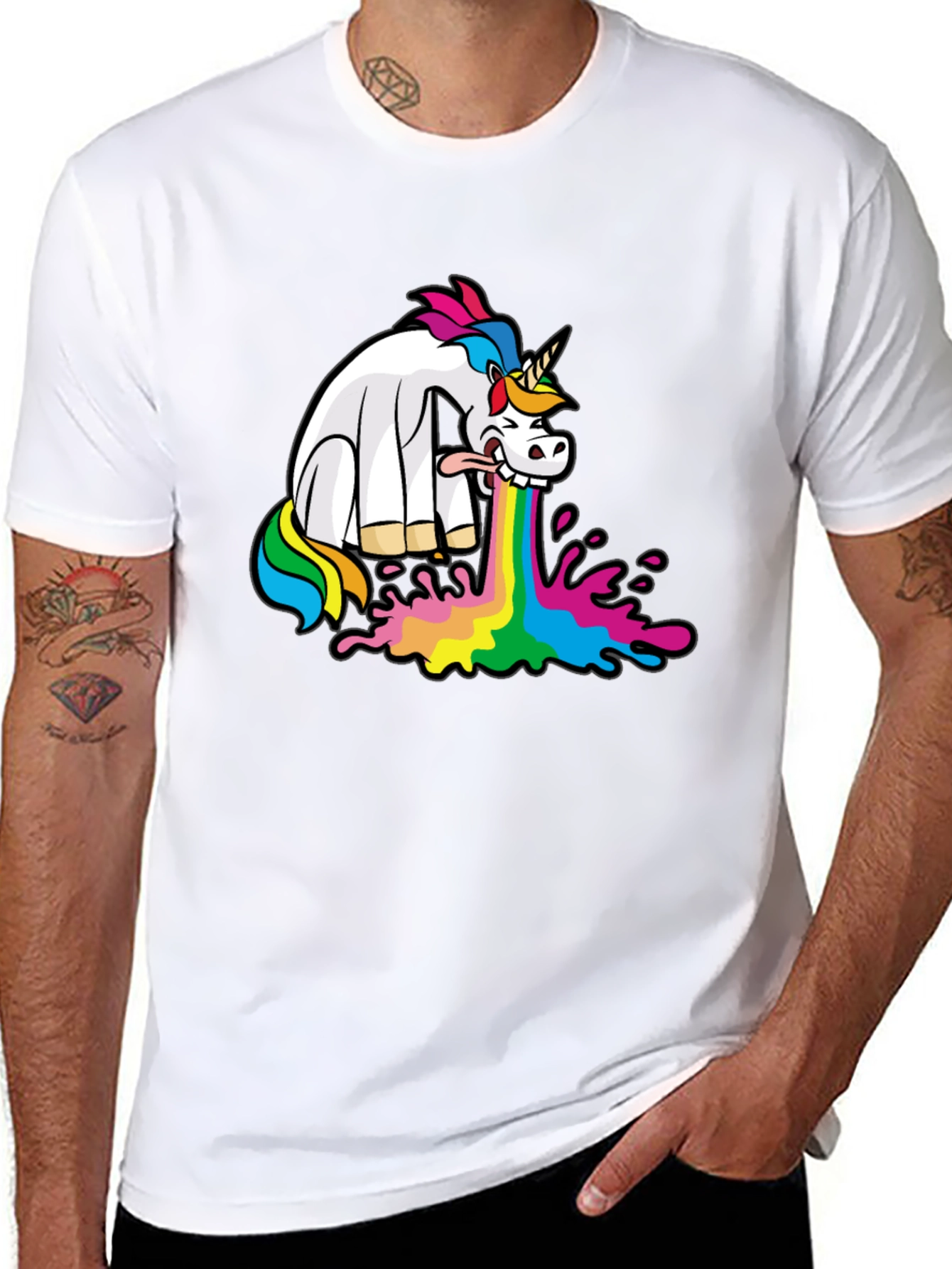Puking Unicorn Graphic Tee