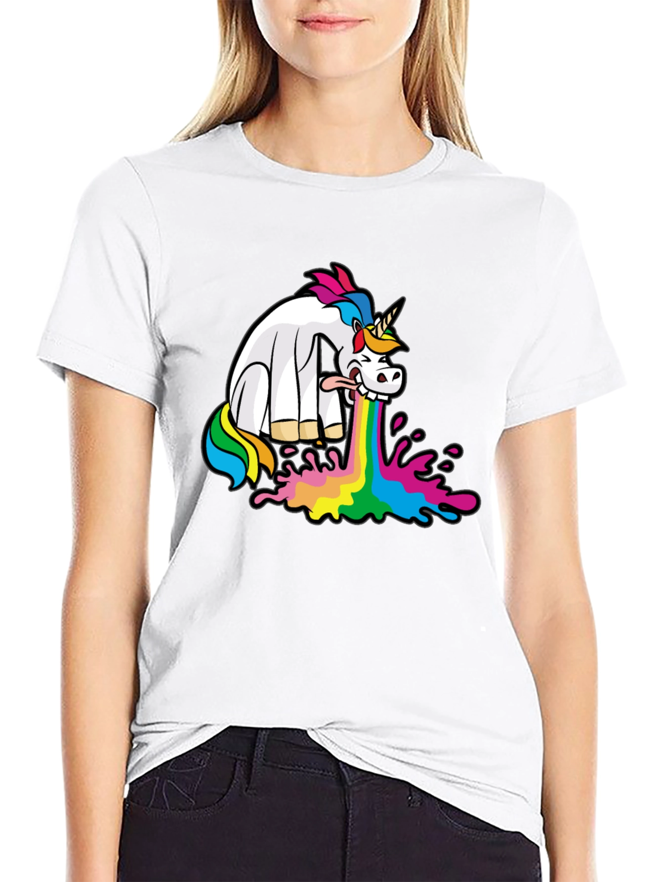 Puking Unicorn Graphic Tee