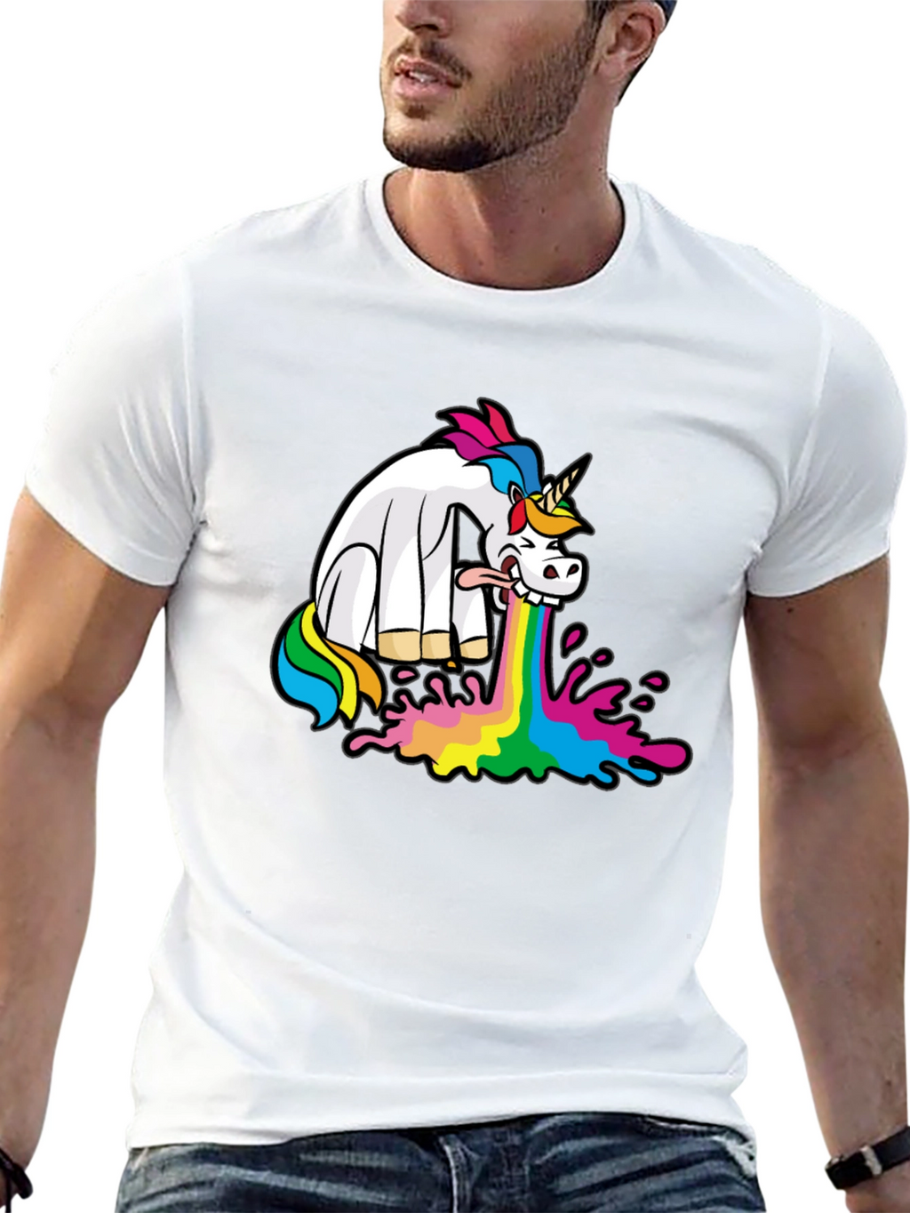 Puking Unicorn Graphic Tee