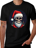 Skull Santa Graphic Tee - Holiday Humor