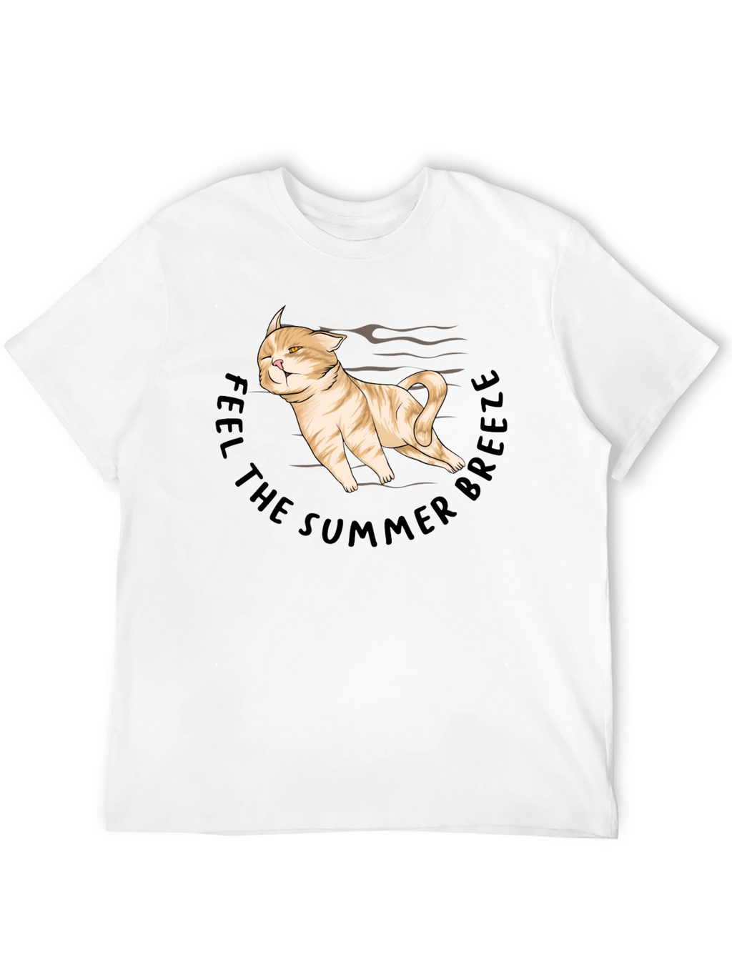 Summer Breeze Cat Graphic T-Shirt