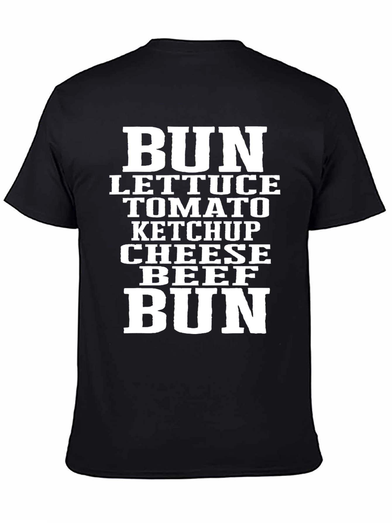 Burger Ingredients Graphic T-Shirt - Bun Lettuce Tomato Ketchup