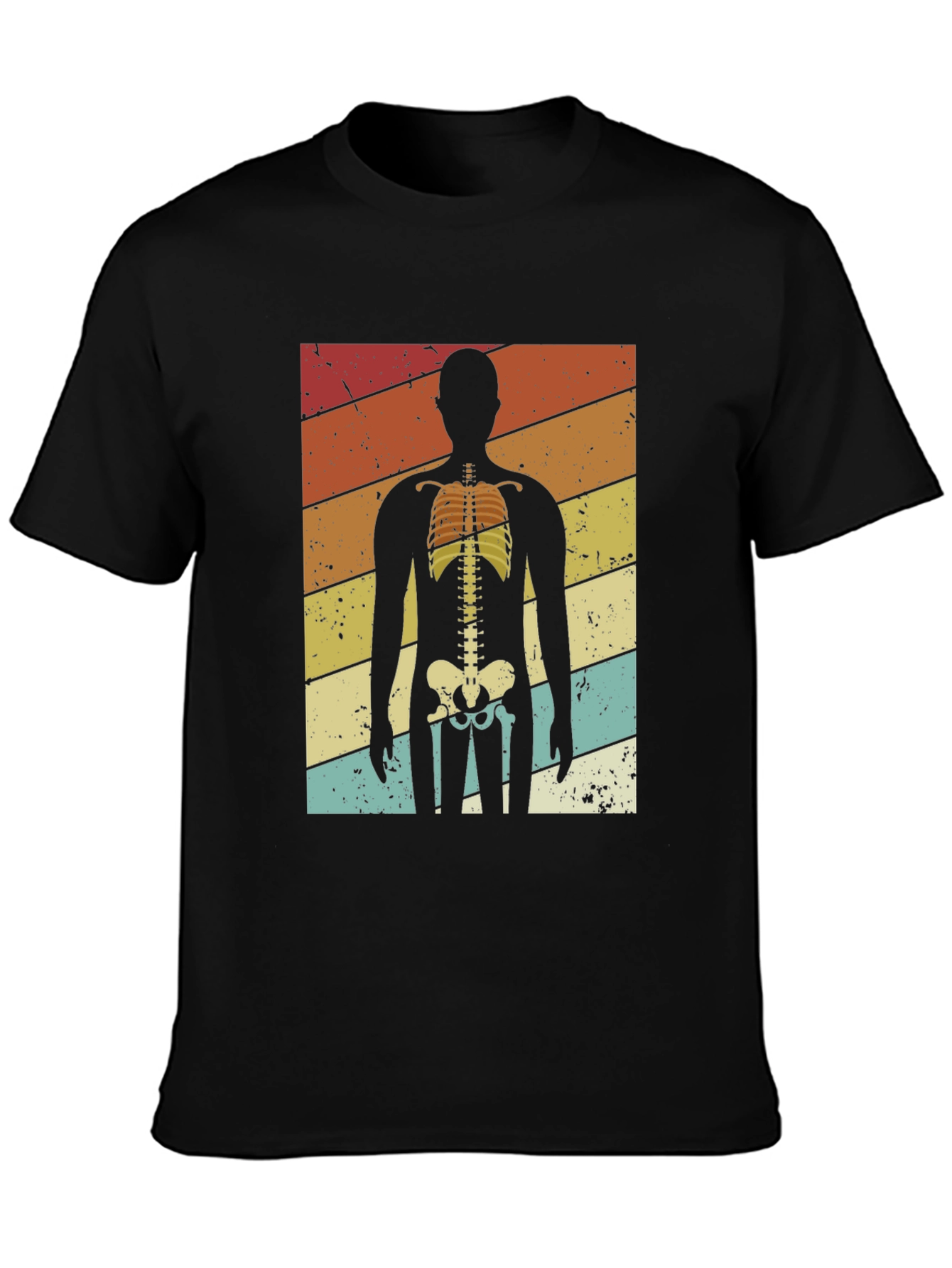 Retro Skeleton Graphic Tee - Vintage Ribcage T-Shirt