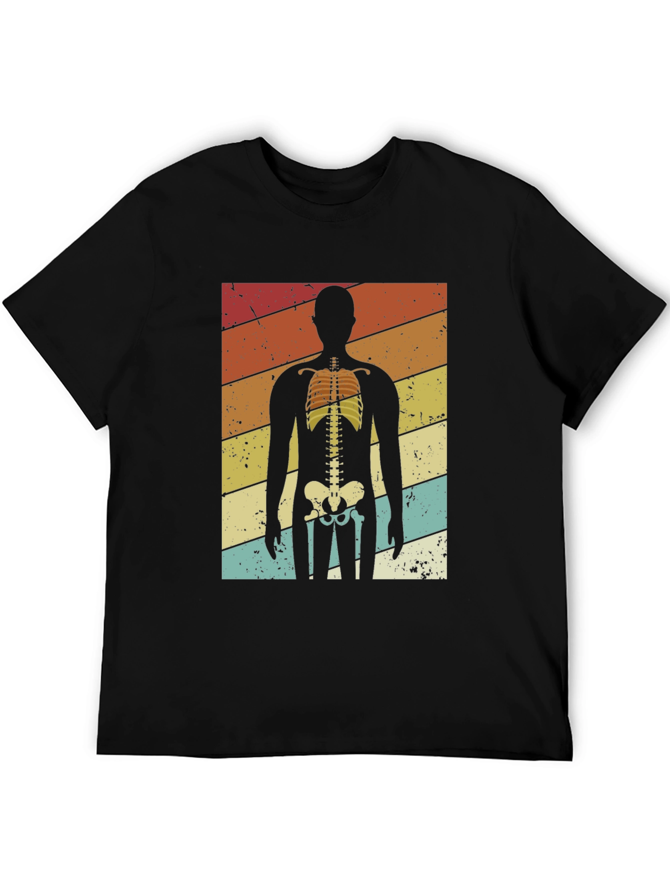 Retro Skeleton Graphic Tee - Vintage Ribcage T-Shirt