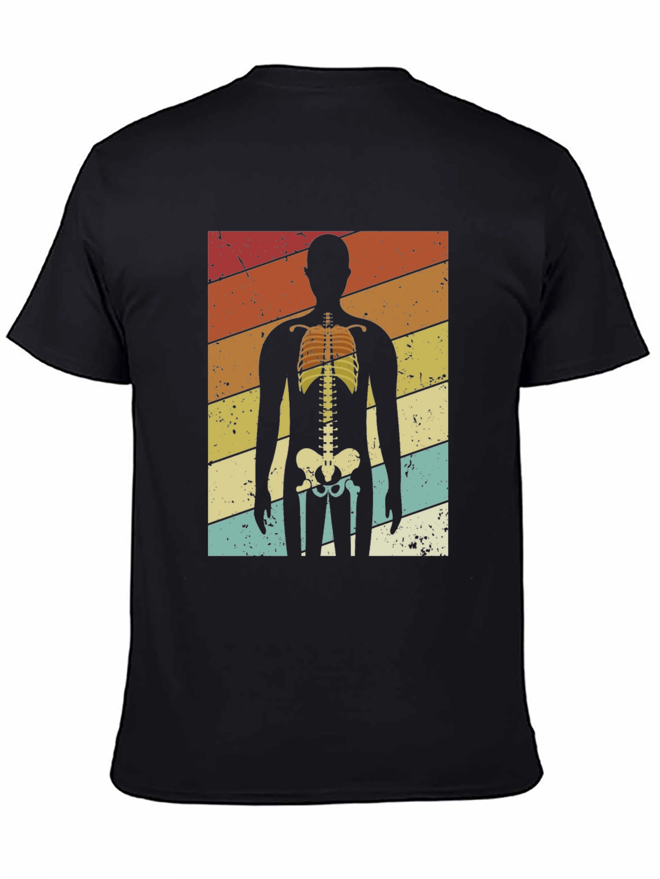 Retro Skeleton Graphic Tee - Vintage Ribcage T-Shirt
