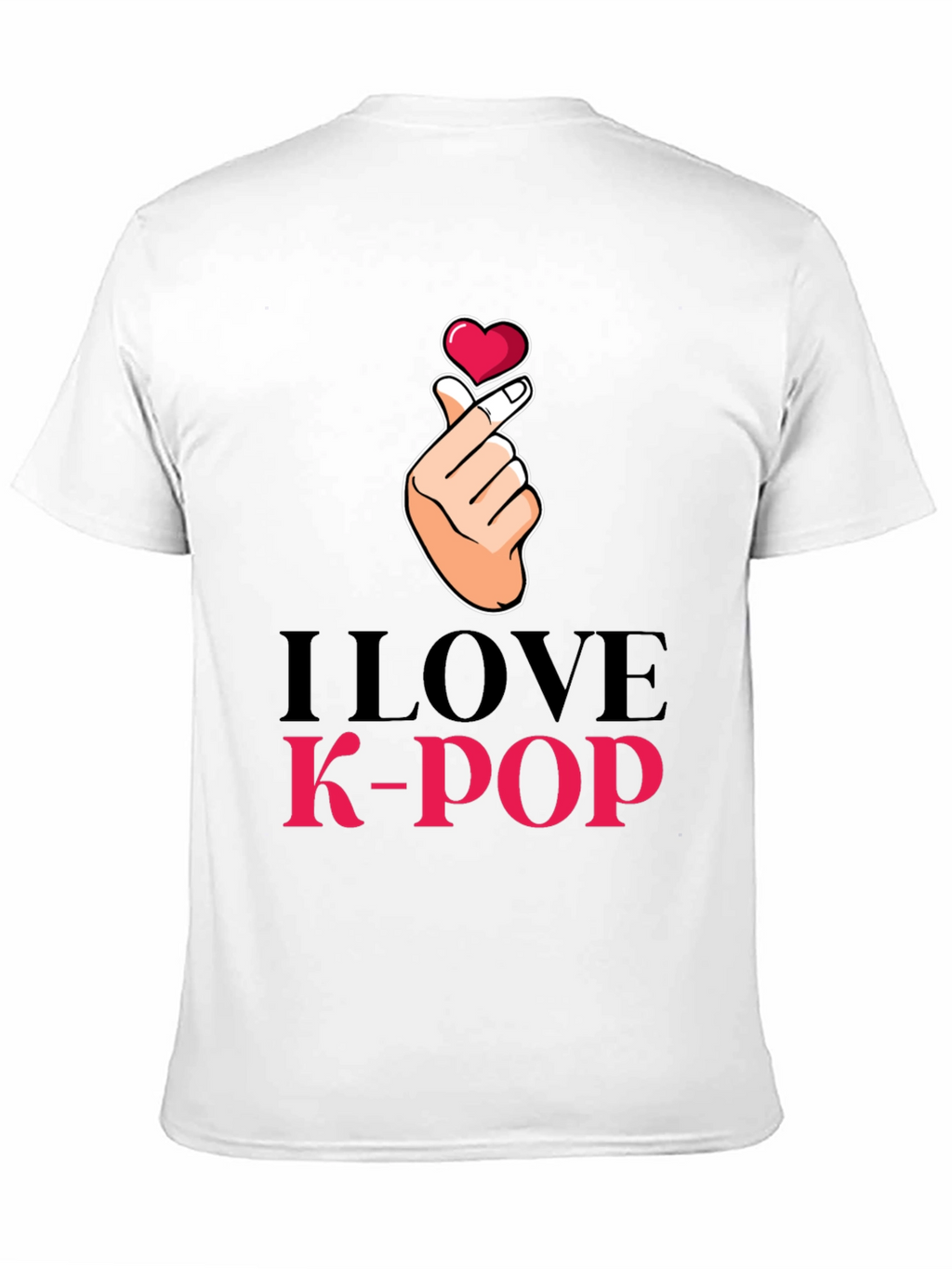 I Love K-Pop Heart Hand Sign Black T-Shirt