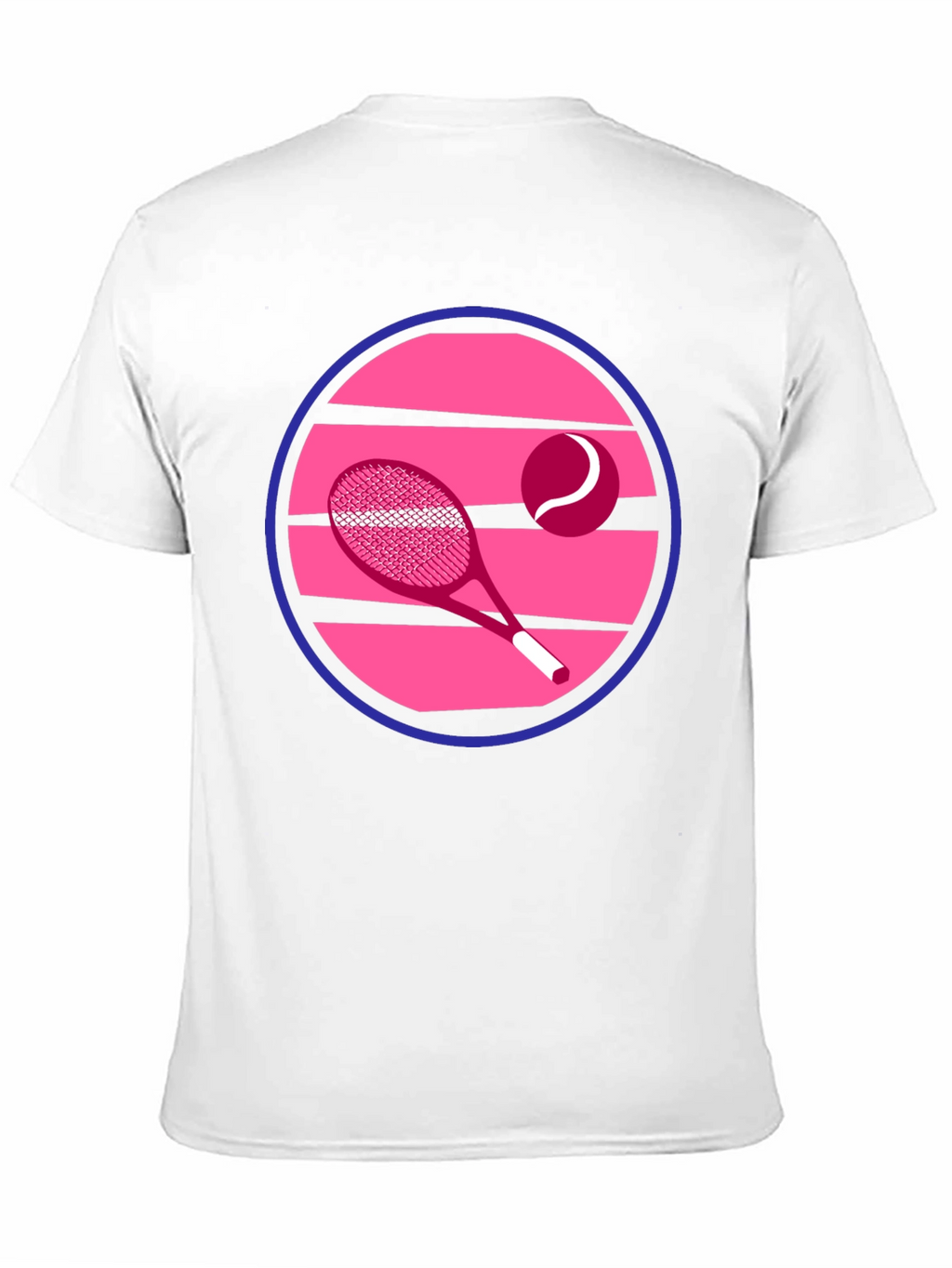 Retro Tennis Graphic T-Shirt - Pink & Blue Design