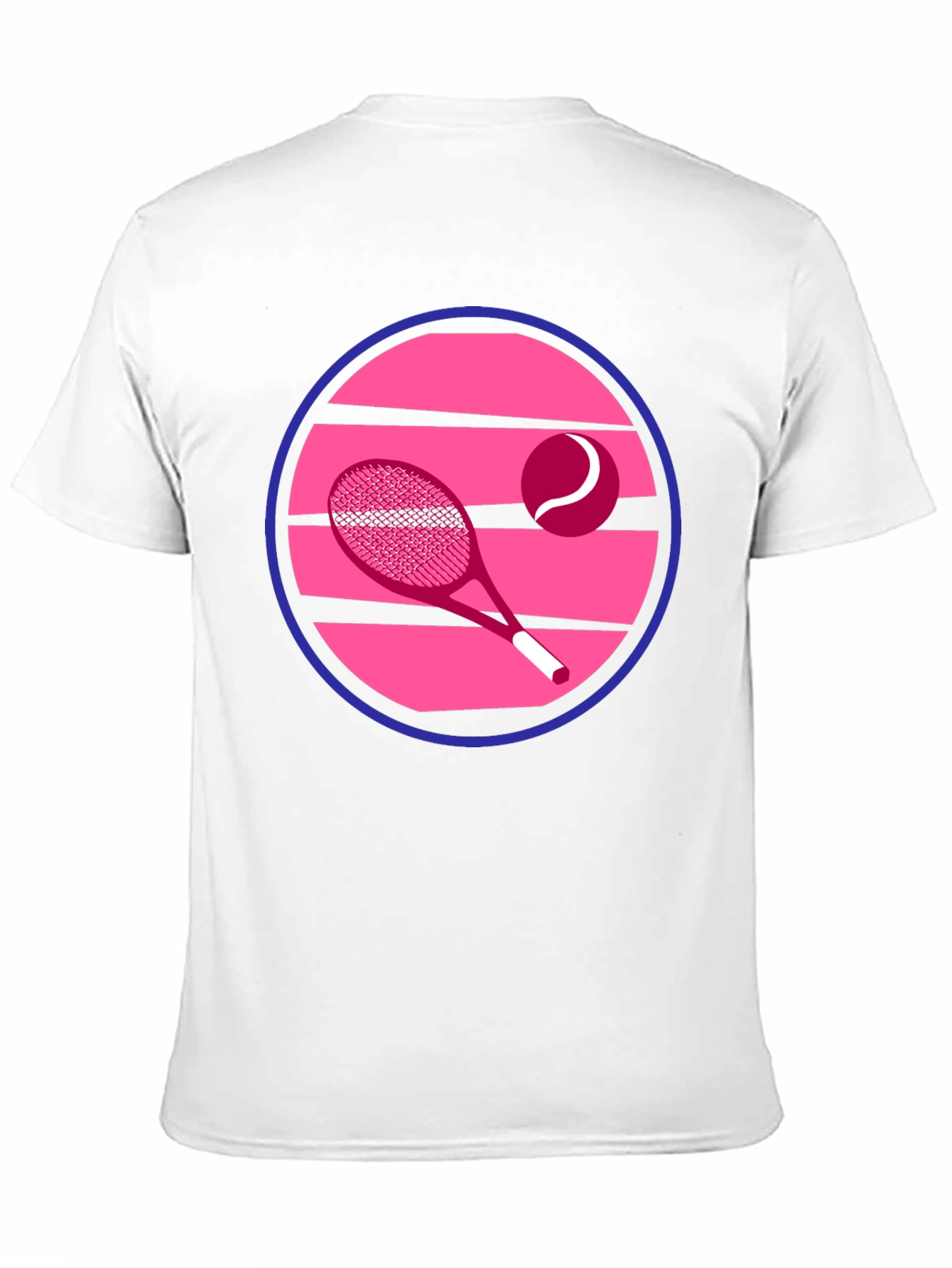 Retro Tennis Graphic T-Shirt - Pink & Blue Design