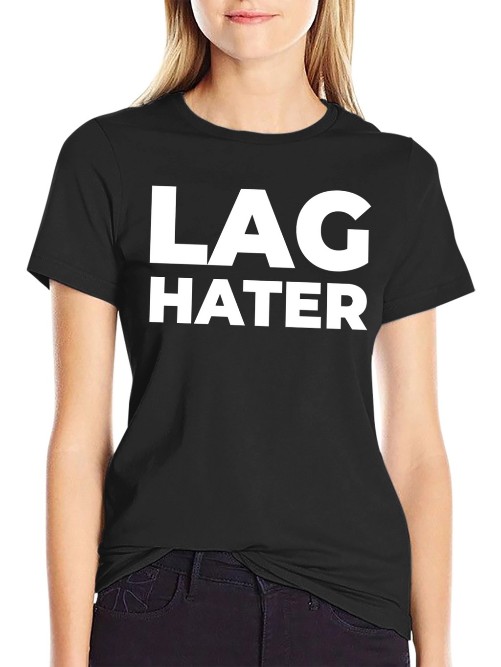 Lag Hater Black Cotton T-Shirt