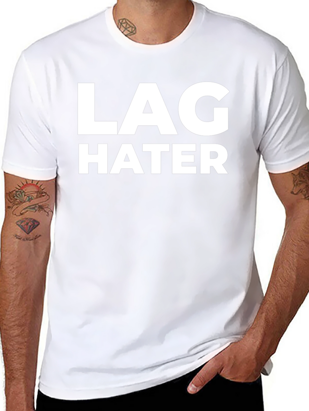 Lag Hater Black Cotton T-Shirt