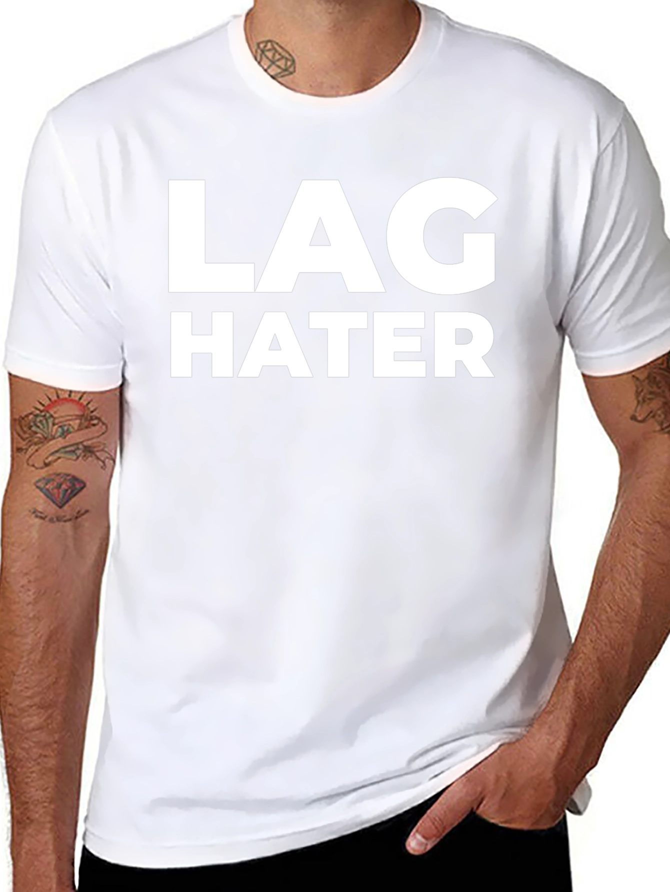 Lag Hater Black Cotton T-Shirt